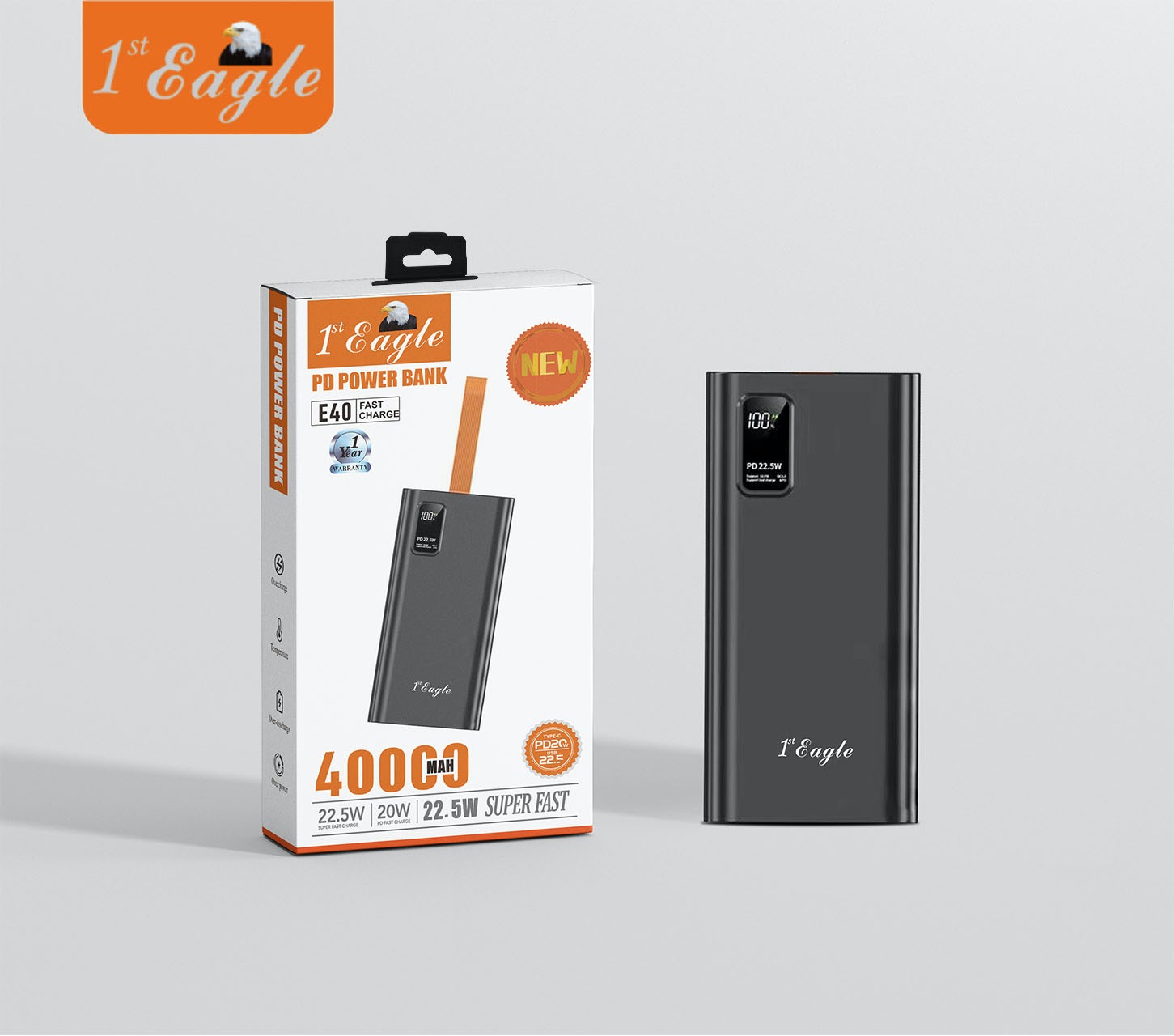 E40 40,000mah Powerbank PD Super Fast Charge with Type-C output